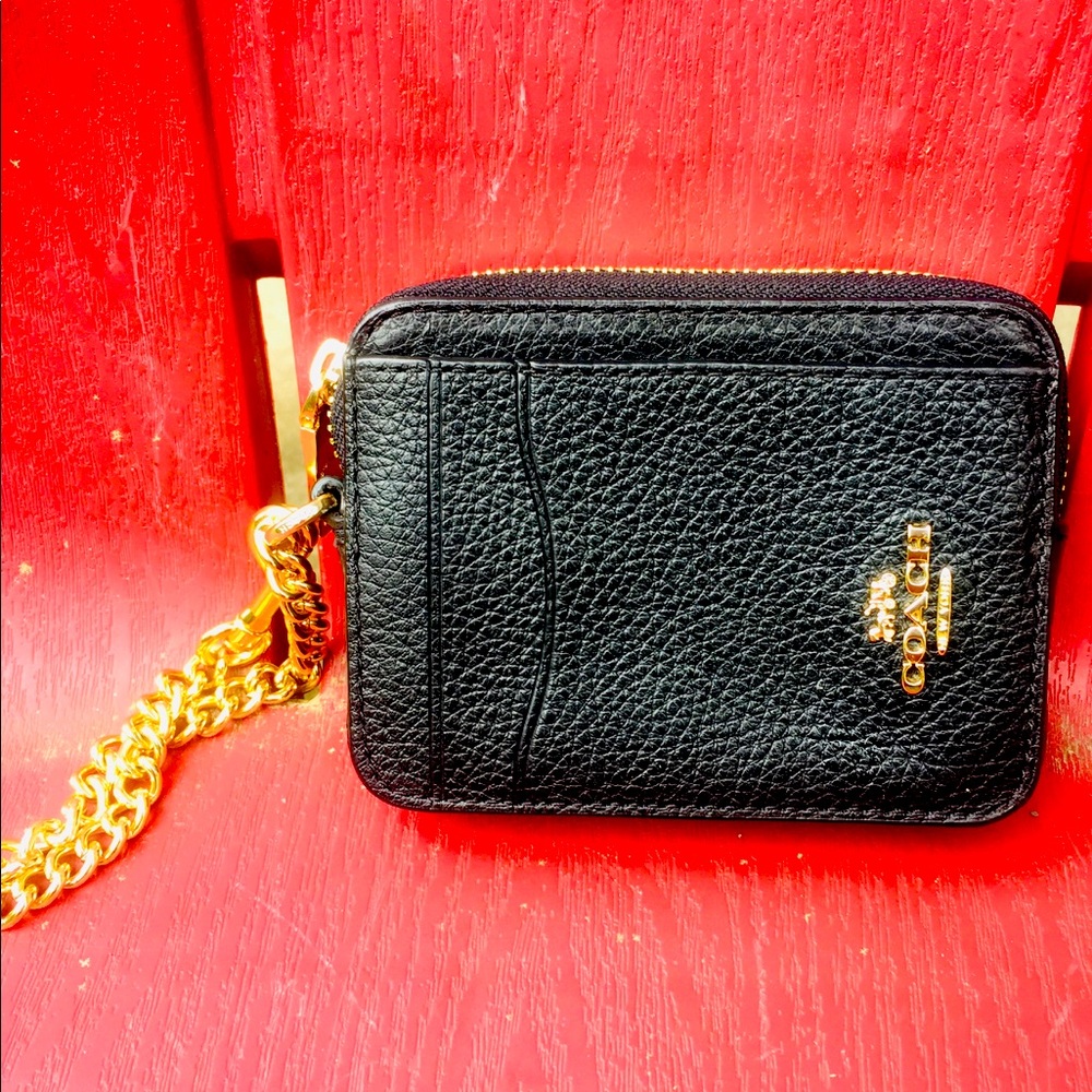 Coach leather card holder